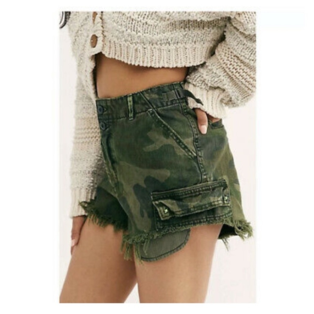 Free people camo shorts